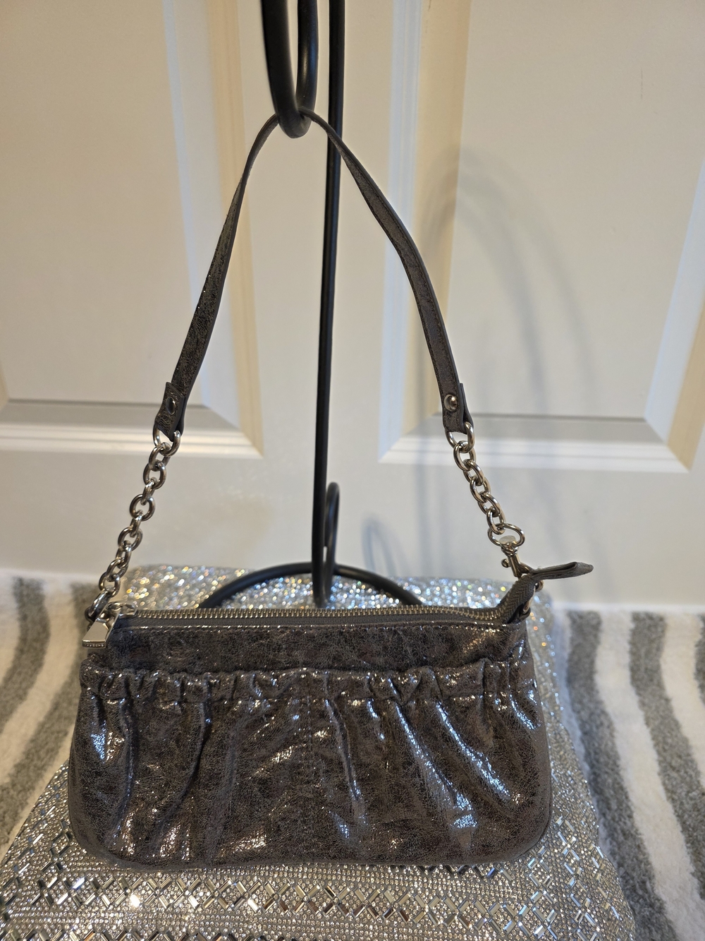 Metallic Gray Women’s Shoulder Bag